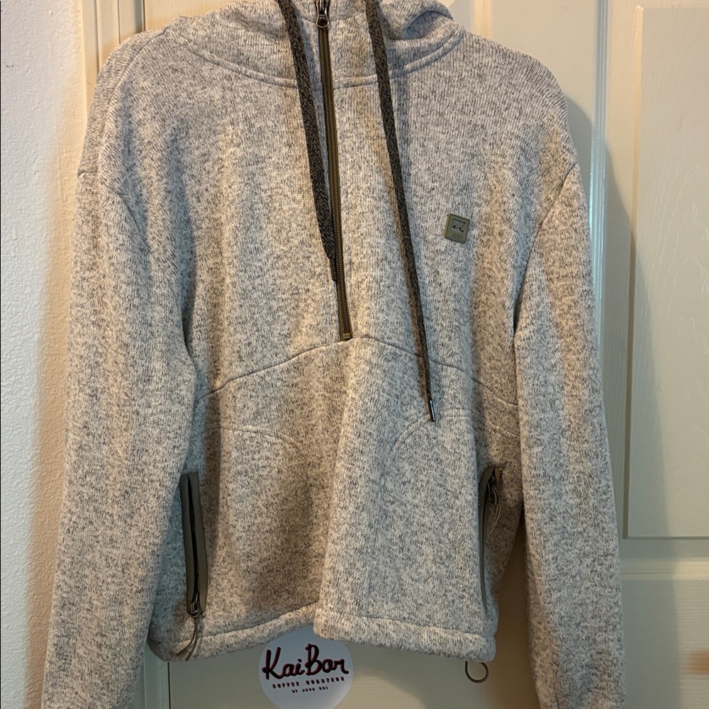 Billong grey hooded quarter zip jacket